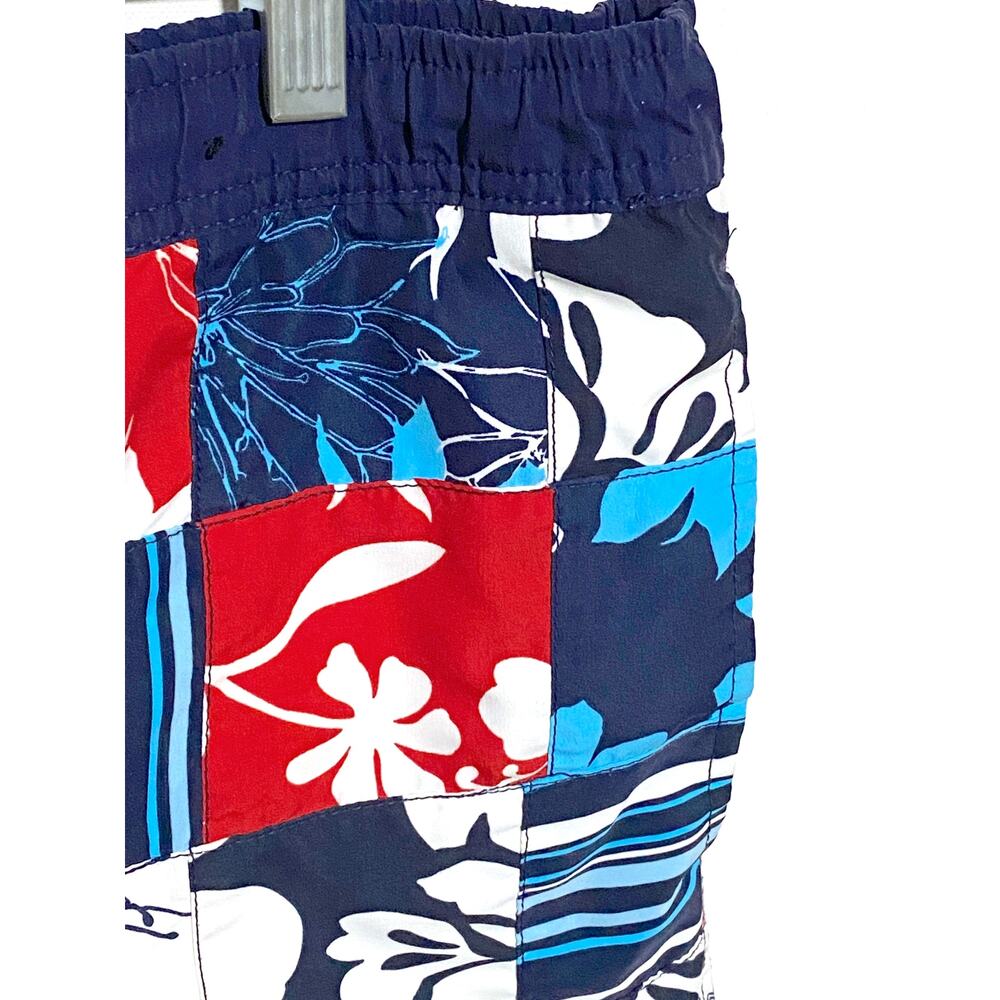 Tommy Hilfiger Patchwork Swim Board Shorts Mens L Vacation Hawaiian Beach Cruise - Picture 6 of 9